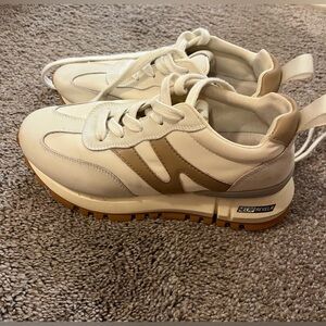 Beige and White Sneakers size 6